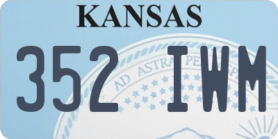 KS license plate 352IWM
