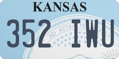 KS license plate 352IWU