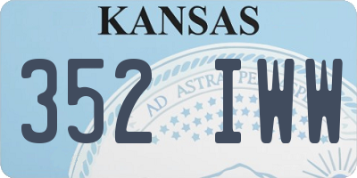 KS license plate 352IWW