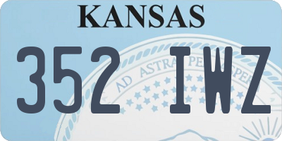 KS license plate 352IWZ