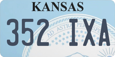 KS license plate 352IXA