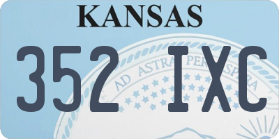 KS license plate 352IXC