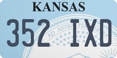 KS license plate 352IXD