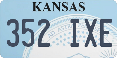 KS license plate 352IXE