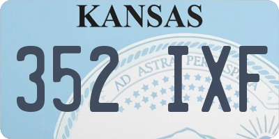KS license plate 352IXF