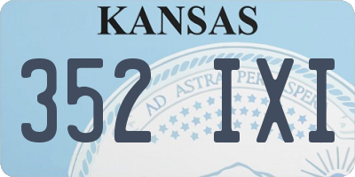 KS license plate 352IXI