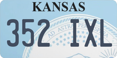 KS license plate 352IXL