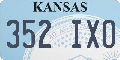 KS license plate 352IXO
