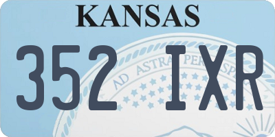 KS license plate 352IXR