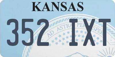KS license plate 352IXT
