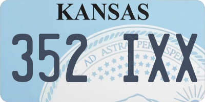 KS license plate 352IXX