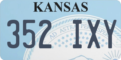 KS license plate 352IXY