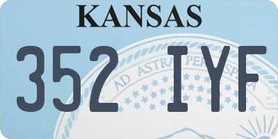 KS license plate 352IYF