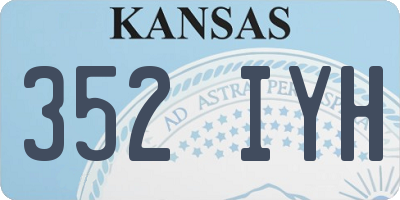 KS license plate 352IYH