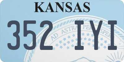 KS license plate 352IYI