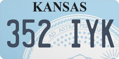 KS license plate 352IYK