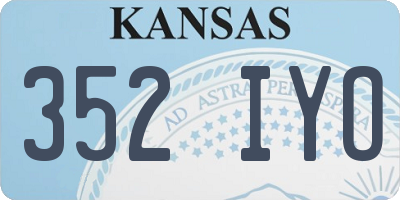 KS license plate 352IYO