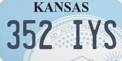 KS license plate 352IYS