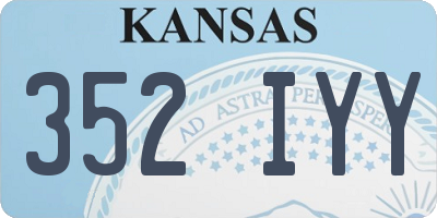 KS license plate 352IYY