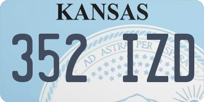 KS license plate 352IZD