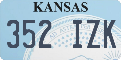 KS license plate 352IZK