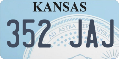 KS license plate 352JAJ