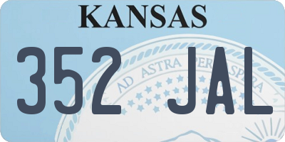 KS license plate 352JAL