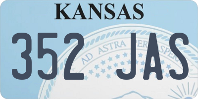 KS license plate 352JAS