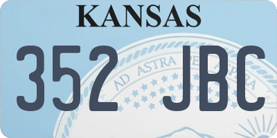 KS license plate 352JBC