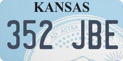 KS license plate 352JBE