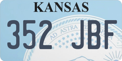KS license plate 352JBF
