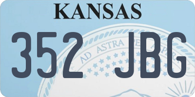 KS license plate 352JBG