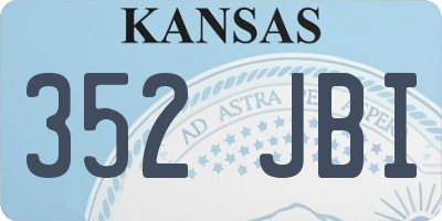 KS license plate 352JBI