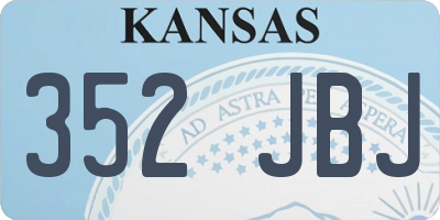 KS license plate 352JBJ