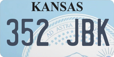 KS license plate 352JBK