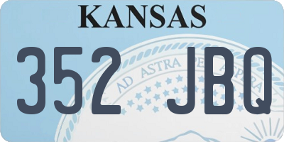 KS license plate 352JBQ