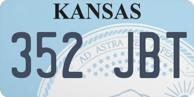 KS license plate 352JBT