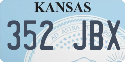 KS license plate 352JBX