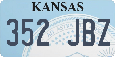 KS license plate 352JBZ