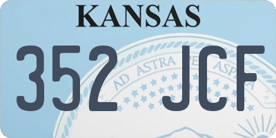 KS license plate 352JCF