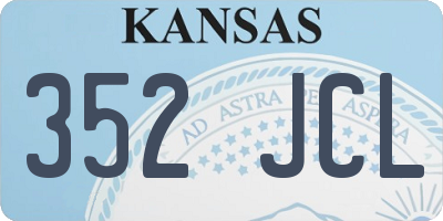 KS license plate 352JCL