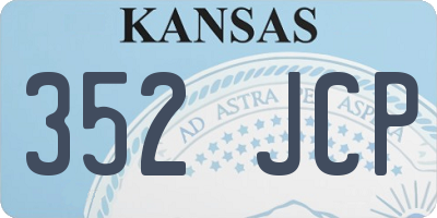 KS license plate 352JCP