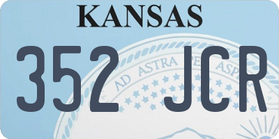 KS license plate 352JCR