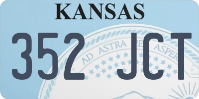 KS license plate 352JCT