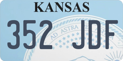 KS license plate 352JDF