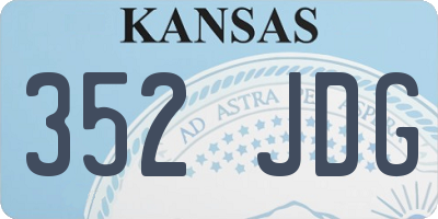 KS license plate 352JDG