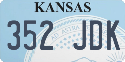 KS license plate 352JDK