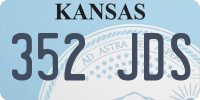 KS license plate 352JDS