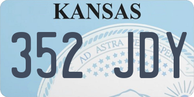 KS license plate 352JDY