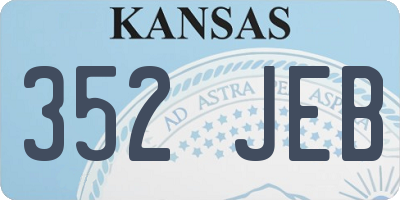 KS license plate 352JEB